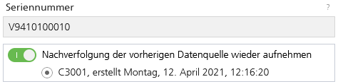 Einstellung Seriennummer