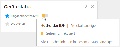 Portlet "Einheitenstatus" mit mithilfe des Mauszeigers geöffneter Anzeige. Portlet "Einheitenstatus" mit mithilfe des Mauszeigers geöffneter Anzeige.